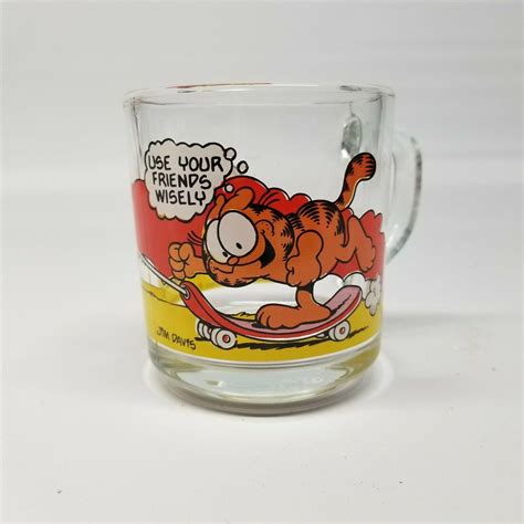 Vintage 1978 McDonalds Garfield and Odie Jim Davis Collectible Glass