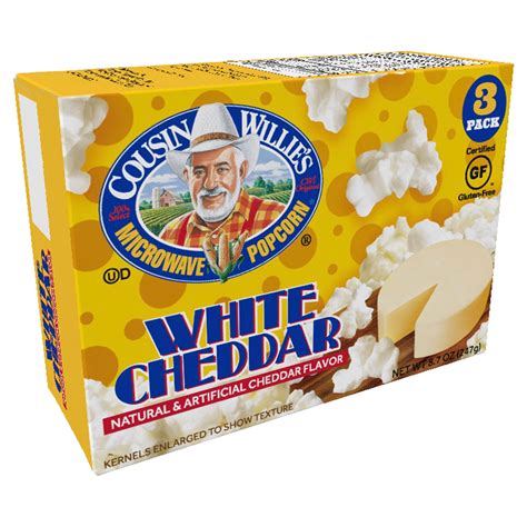 Cousin Willies White Cheddar Popcorn 87 Oz 3 Ct Microwave Popcorn