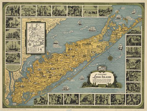 Historic Long Island A Map Showing Its Towns And Villages And The