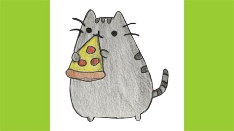 How To Draw Pusheen With Pizza Youtube