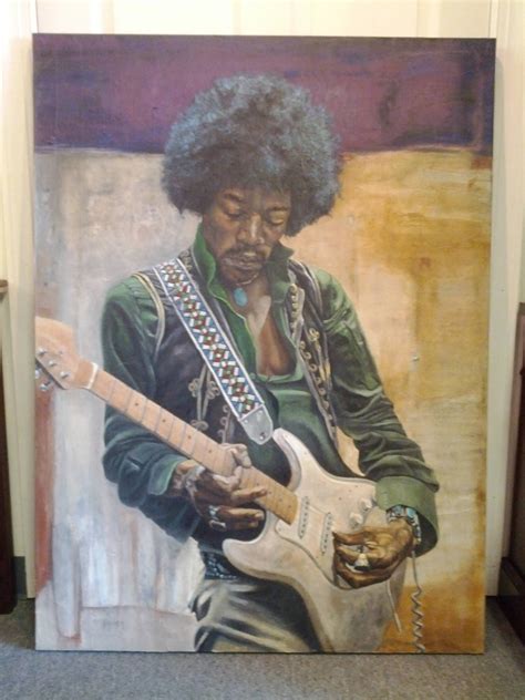 Hendrix Jimi Hendrix Woodstock Original Art Classic Rock Purple