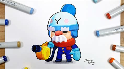 With his blower, he blasts foes with a wide shot of wind and snow, while his super pushes them back with a forceful blizzard!. Drawing gale - Brawl Stars with copic marker 브롤스타즈 5월 신규 ...