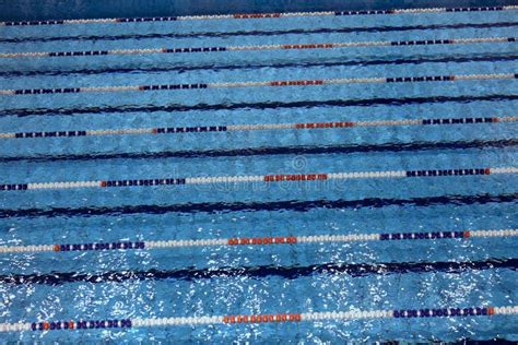 Swimming Pool With Lanes For Swimming Competitions Stock Photo Image