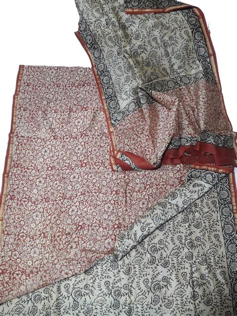 Hand Block Print Chanderi Silk Casual Wear Saree 65m At Rs 1850 In