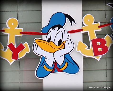 Donald Duck Banner By Sbcdesign On Etsy 4600 Duck Birthday Donald