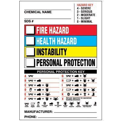 NFPA Label Fire Health Instability Seton