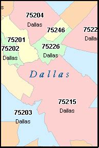 Dallas Texas Zip Code Map United States Map