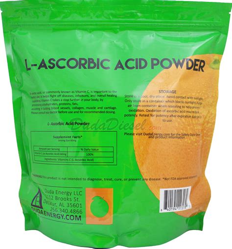 L Ascorbic Acid 5 Lb Bag Free Shipping Asc5f Dudadiesel Biodiesel