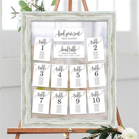 Wedding Seating Chart Template Set Printable Table Seating Etsy Reception Seating Chart