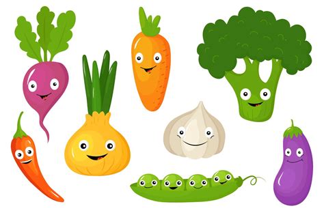 More than 3 million png and graphics resource at pngtree. Funny Various Cartoon Vegetables ~ Illustrations ...