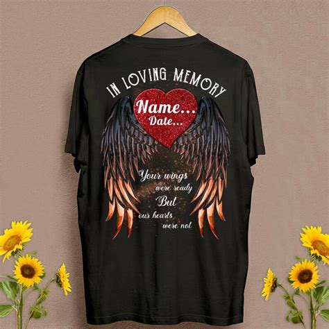 In Loving Memory T Shirt Your Wings Were Ready Memorial Etsy