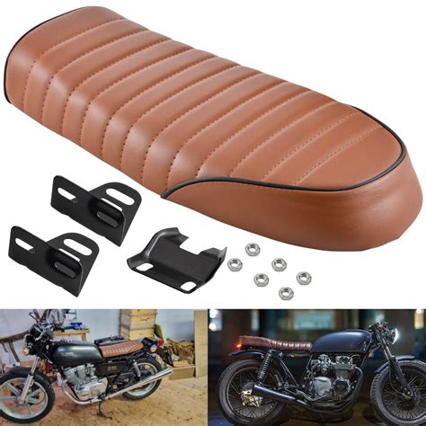 Buy Katur Universal Motorcycle Cafe Racer Seat Flat Vintage Seat Cushion Saddle Compatible With