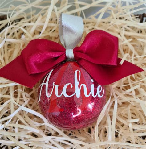 Deluxe Personalised Glitter Christmas Bauble ~ Large Sweetballoons