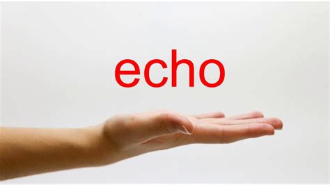 How To Pronounce Echo American English Youtube