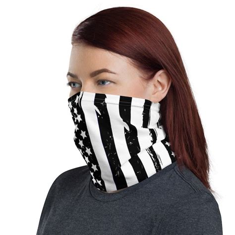 Blackout American Flag Face Mask Blacked Out Usa Flag Printed Etsy