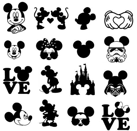 Digitalfil Mickey Mouse Svg Cut Files Silhouette Clipart Vinyl Files
