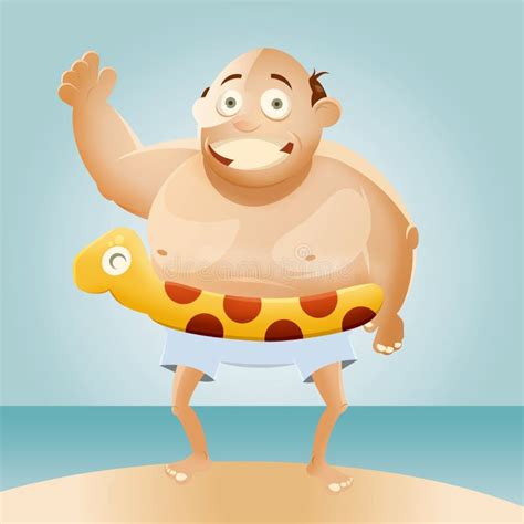Cartoon Fat Man In Speedo
