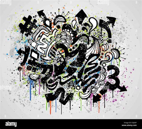Grunge Background Design With Graffiti And Paint Elements Stock Vector
