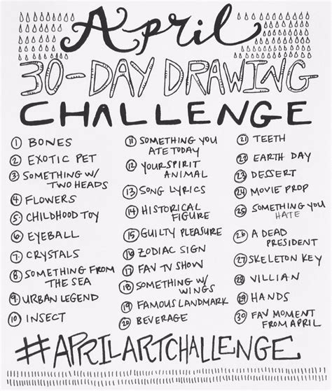 30 Day Art Challenge Ideas Treena Drew