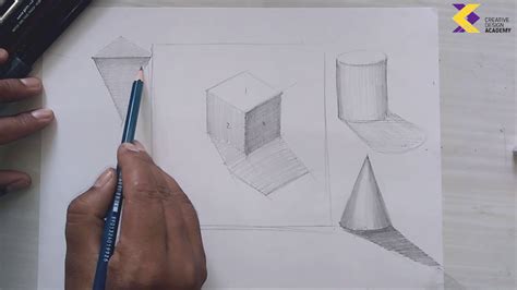 How To Shade Basic Forms Pencil Tutorial Of 3d Basic Shapes With
