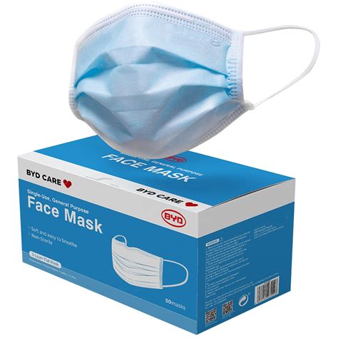 Byd General Purpose Face Mask 5 X 10 Pack