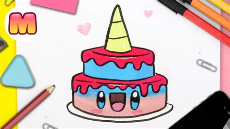 Como Dibujar Una Torta O Tarta Kawaii Dibujos Kawaii Faciles