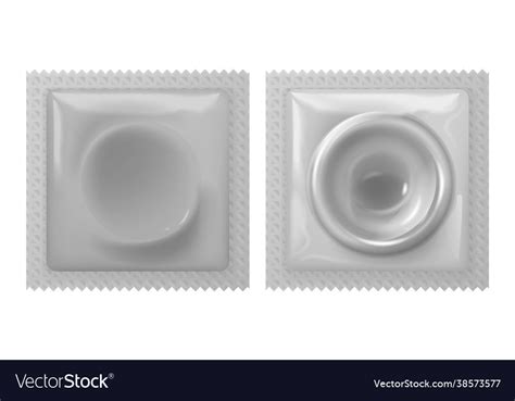 Realistic Condom In Pack Latex Contraceptive Vector Image