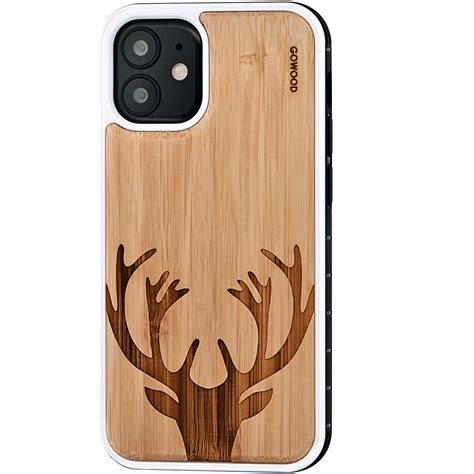 Iphone 12 Mini Bamboo Wood Case Deer Engraved Gowood