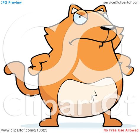 Royalty Free Rf Clipart Illustration Of A Mad Orange Cat With His