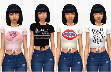 My Sims 4 Blog Graphic Knot Top In 19 Colors By Hopelesslydevotedsimmer