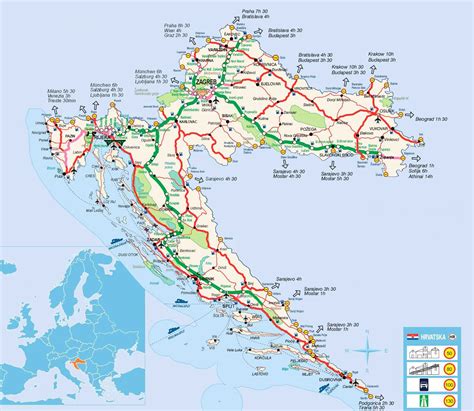 Detailed road map of Croatia. Croatia detailed road map ...