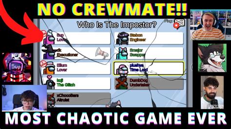 Most Chaotic Game Ever No Crewmatesamong Us Highlights Youtube