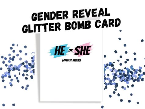 Funny Gender Reveal Glitter Bomb Card Mail Gender Reveal Etsy