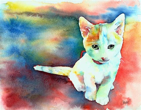 Colorfull Kitty Painting By Christy Freeman Stark