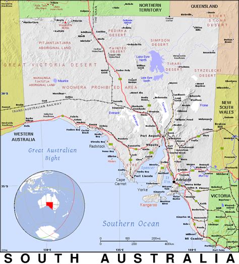Detailed Map Of South Australia Gambaran