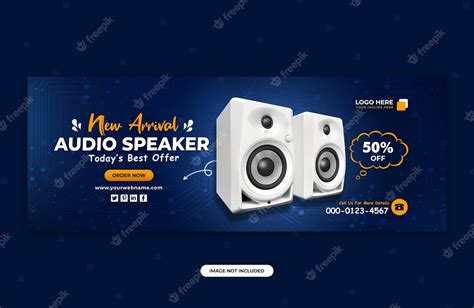 Premium Psd Audio Speaker Brand Product Facebook Cover Banner Design