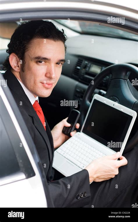 Businessman Inside A Car Stock Photo Alamy