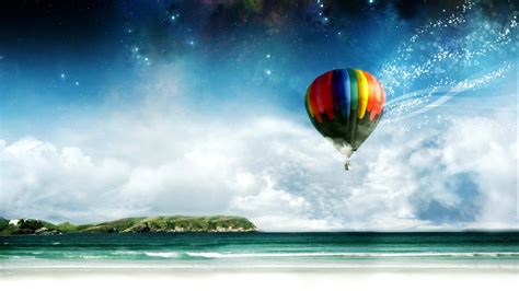 We've gathered more than 5 million images uploaded by our users and sorted them by the most popular ones. Hot Air Balloon over the Ocean HD Wallpaper | Background ...