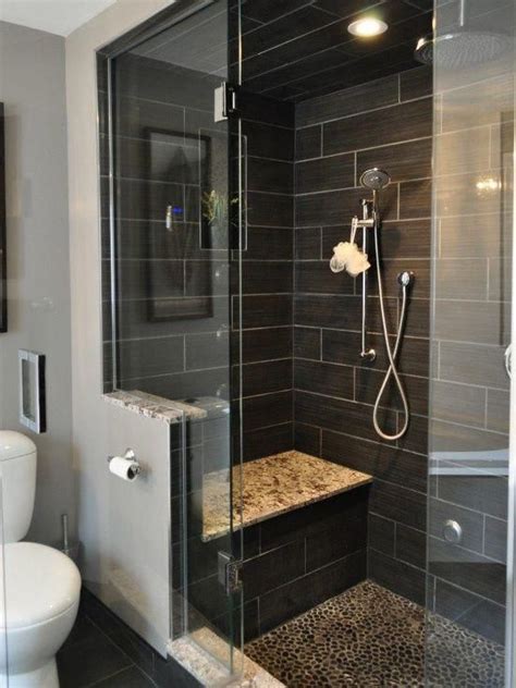 Decorating a bathroom can be pricey. partial wall and glass / long subway tiles #diyremodeling | Bathroom remodel master, Small ...