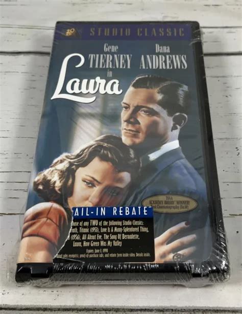 Laura Vhs Tape Studio Classic 1944 Gene Tierney Dana Andrews Brand New