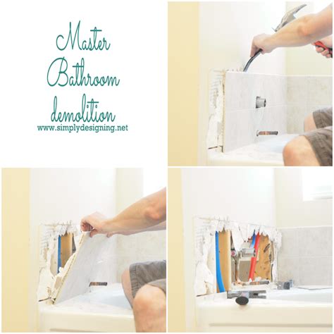 Take off the drain flange with a removal tool or pair of needlenose pliers. Master Bathroom Remodel: Part 2 {Demo} | Simply Designing ...