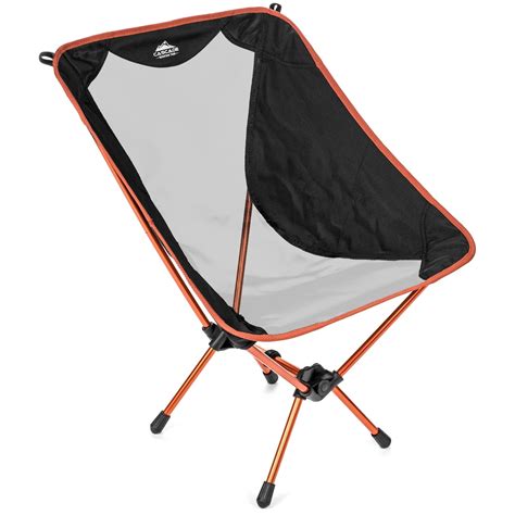Cascade Mountain Tech Lightweight Backpacking Camp Chair Black
