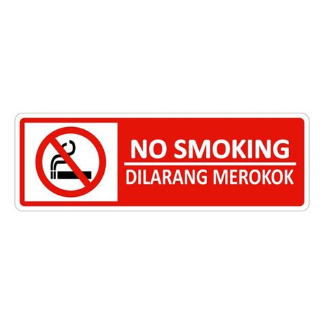 Jual SIGN AKRILIK DILARANG MEROKOK NO SMOKING Plang Dilarang Merokok Plat Akrilik X Cm Di