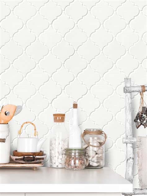 Check spelling or type a new query. White Glazed Porcelain Arabesque Backsplash Tile ...