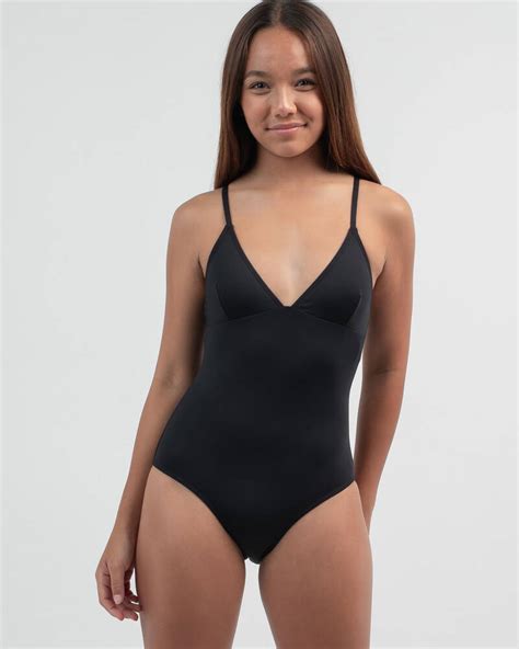 kaiami girls gigi one piece swimsuit in black fast shipping and easy returns city beach australia