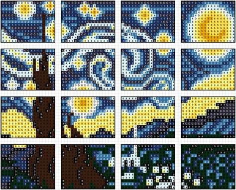 The Starry Night Cross Stitch Art Cross Stitch Landscape Cross