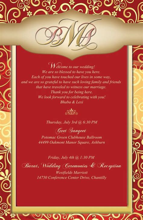 Reflecting the rich south indian tamil wedding culture. 20 Hindi wedding invitation | Hindi wedding welcome note | wedding itinerary | ceremony program ...