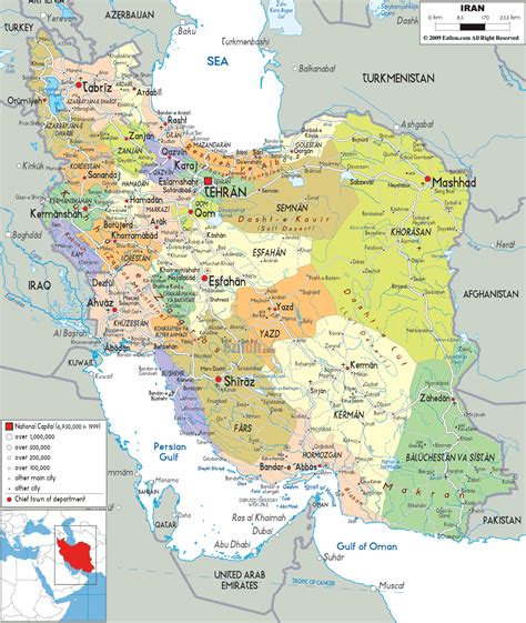 Detailed Political Map Of Iran Ezilon Maps Bank Home Com