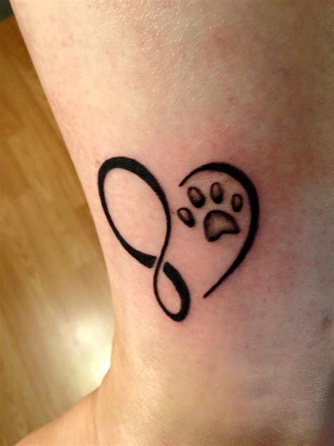 Infinity Heart With A Paw Print Animal Tattoos Dog Tattoos Infinity