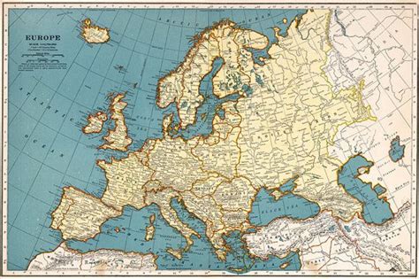 1923 Old Europe Map Printable Digital Download Vintage Europe Etsy